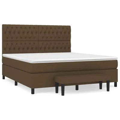 Produktbild von Boxspringbett mit Matratze Dunkelbraun 180x200 cm Stoff