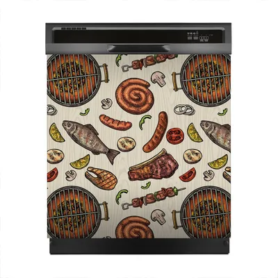 Produktbild von Magnete Dekorative 60x60 cm Küche Magnetmatte Spülmaschine - Barbecue Grill