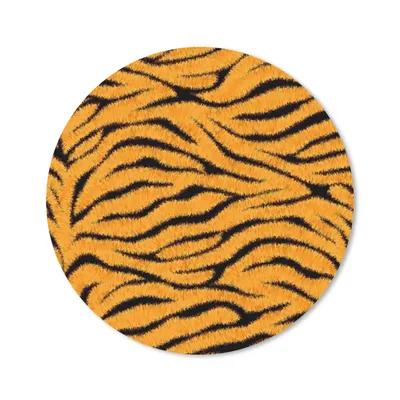 Produktbild von MuchoWow® Mauspad Mousepad Tigerdruck - Orange - Schwarz 20x20 cm - Mousepads - Maus Mat - Pad - Mausunterlage - Schreibtischmatte