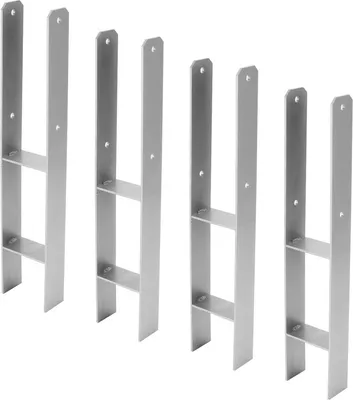 Produktbild von VINGO H-Anker 4X 121 mm Pfostenanker Pfostenschuhe fuer Carport Pfostentraeger fuer Kanthoelzer 12x12 cm (Ohne Schrauben)