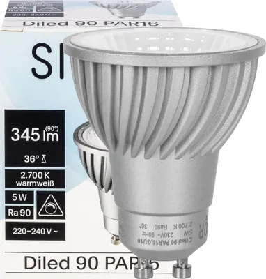 Produktbild von SIGOR 5W Diled 90 GU10 Ra90 350lm 2700K 36° dimmbar LED Lampe PAR16 Warmweiss