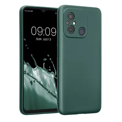 Produktbild von kwmobile Handyhülle kompatibel mit Xiaomi Redmi 12C Hülle - weiche Silikon Case metallisch schimmernd in Metallic Petrol