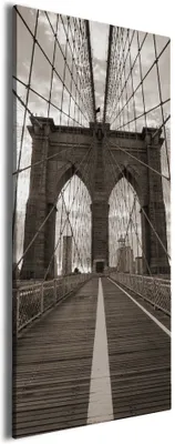 Produktbild von Wallario Premium Leinwandbild Brooklyn Bridge in New York in Größe 60 x 150 cm