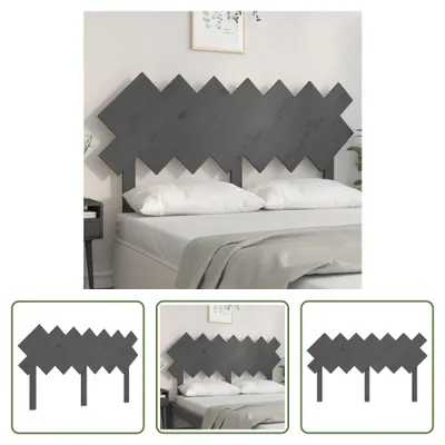 Produktbild von The Living Store Bett-Kopfteil Grau 141x3x80,5 cm Massivholz Kiefer