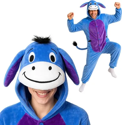Produktbild von Onesie Kigurumi Pyjama Kostüm für Erwachsene Eeyore Donkey M: 155-165cm