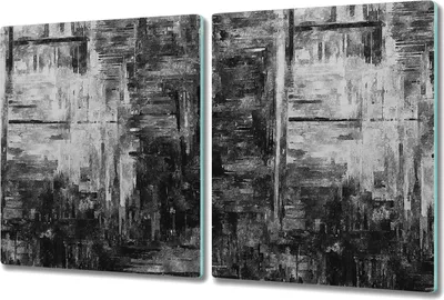 Produktbild von Glas-Herdabdeckplatte Glaskeramikkochfeld-Abdeckung Spritzschutz - 2x 40x52 cm - Dunkle Abstraktion