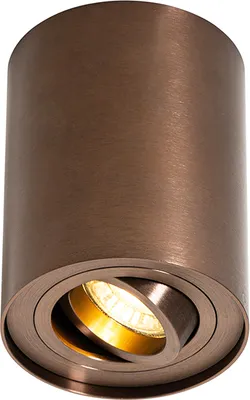 Zdjęcie produktu dla QAZQA – Nowoczesny Nowoczesny reflektor sufitowy w kolorze ciemnego brązu, obrotowy i uchylny – Rondoo Up I Salon I Sypialnia – Aluminiowy cylinder – Pasuje do żarówek LED GU10