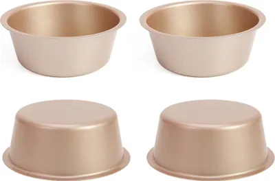 Image de 4 pièces de 4 pouces moule à gâteau, moule à gâteau rond antiadhésif, Noël, anniversaire, mariage, mini moule à gâteau, kit d'ustensiles de cuisson, sain et durable, design en une pièce