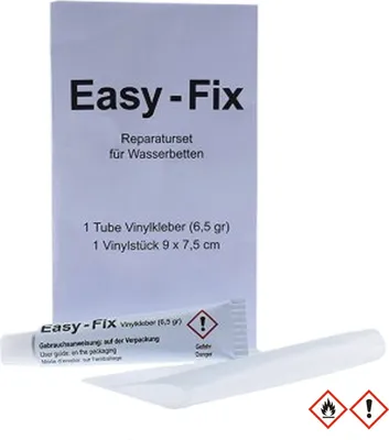 Immagine prodotto di Easy Fix - Kit di riparazione per materassi ad acqua, toppe, set di toppe per materassi ad acqua, piscine, adesivo in vinile