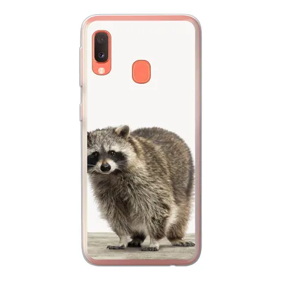 Produktbild von MuchoWow® Handyhülle Schutzhülle Hülle für Samsung Galaxy A20e Waschbär - Tiere - weißer Hintergrund - Jungen - Mädchen - Kinder Silikon Softcase Handy Hülle - Abdeckung