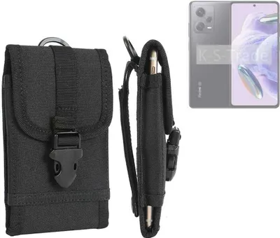 Produktbild von K-S-Trade Holster Handy Hülle kompatibel mit Xiaomi Redmi Note 12 Pro+ Holster Handytasche Gürtel Tasche Schutz Hülle Robust Outdoor schwarz