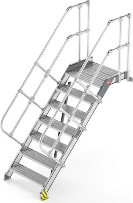Produktbild von Hailo Plattformtreppe wandmontiert Neigung 60° Stufenbreite 600mm 9 Stufen