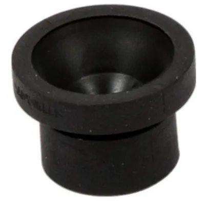 A black rubber cover for a robotic lawnmower.
