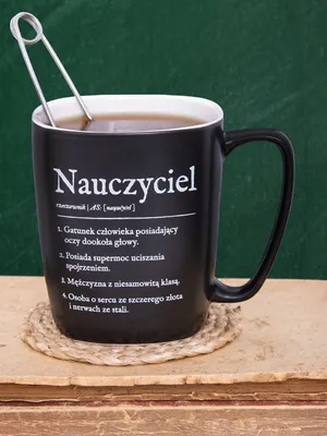 Zdjęcie produktu dla Kubek dla nauczyciela z napisem i grafiką