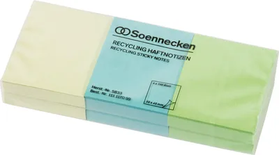 Produktbild von Soennecken Haftnotiz oeco 5833 RC 50x40mm 100Bl. sort. 6St.