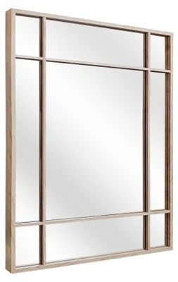 Obrázek produktu pro Zrcadlo na zeď STYLER, 69x95 cm, černé, obdélníkové, plastový rám, vhodné do chodby, ložnice, koupelny, moderní, dekorativní, design v industriálním stylu