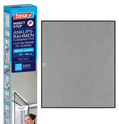Produktbild von Tesa Insect Stop Fliegengitter 1200×1400 mm Anthrazit