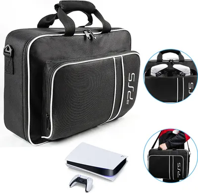Produktbild von PS5-Tragetasche Aufbewahrungstasche, Schützende Reisetasche Reiseaufbewahrungstasche für PS5 und Playstation-Controller