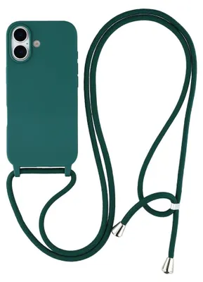 Produktbild von iPhone 17 Hülle - Coverup Silikon Back Cover mit Handykette - Grün