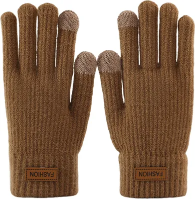 Produktbild von Damen-Winterhandschuhe mit Touchscreen, warme Strickhandschuhe, weiche, dicke Handschuhe mit vollen Fingern für tägliche Ausflüge, Autofahren im Freien
