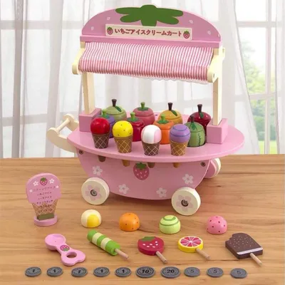 Produktbild von 360Home Hölzernes Küchenspielzeug Simulation Eiscreme Wagen C