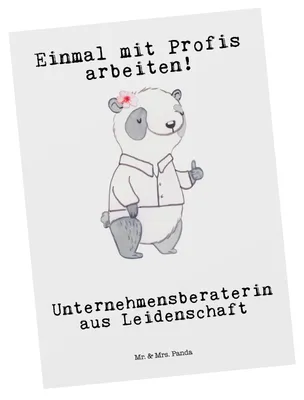 Produktbild von Mr. & Mrs. Panda Postkarte Unternehmensberaterin Leidenschaft - Weiß - Geschenk, Ansichtskarte, Postkarten, bildkarte, Ansichtskarten, Grußkarte