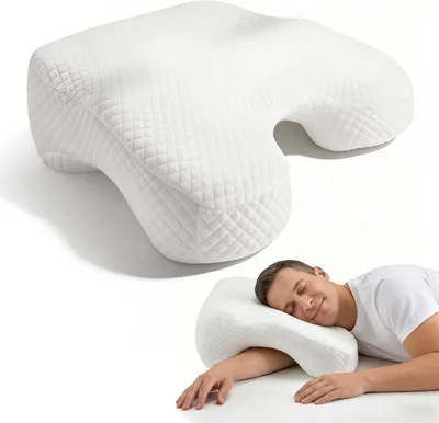Produktbild von Orthopädisches Kopfkissen, Memory-Schaum, mit Armöffnung, für Seitenschläfer, zum Schlafen