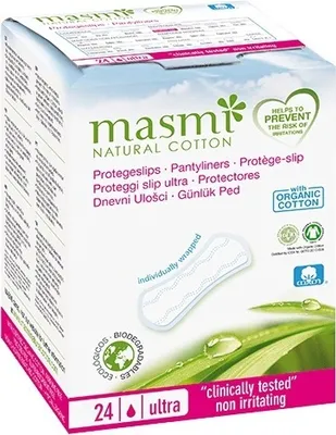 Zdjęcie produktu dla MasMI Natural Bawełna Wkładki higieniczne Ultra, 24 sztuki