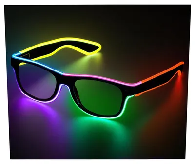 LED-Partybrille, 7 Farben, 4 Modi, Neonbrille für Feste
