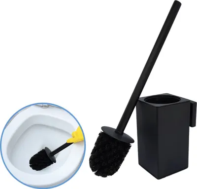 Produktbild von Sanics Seal WC-Bürste mit Halter Schwarz - Toilettenbürste - Toilettenbürstenhalter - WC-Bürstenhalter - Hängend - Edelstahl