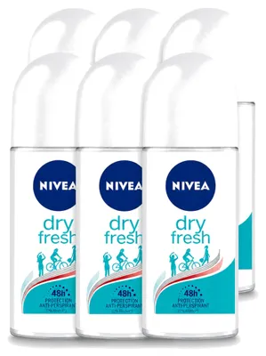Immagine prodotto di 6 deodoranti roll-on Nivea Dry Fresh - 50 ml - confezione  - 6 pezzi