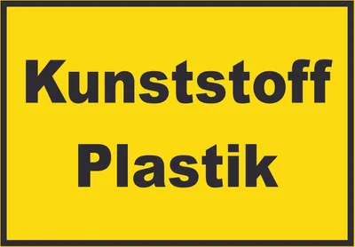Produktbild von Kunststoff Plastik Mülltrennung Schild mit Text waagerecht A3 Rückseite selbstklebend