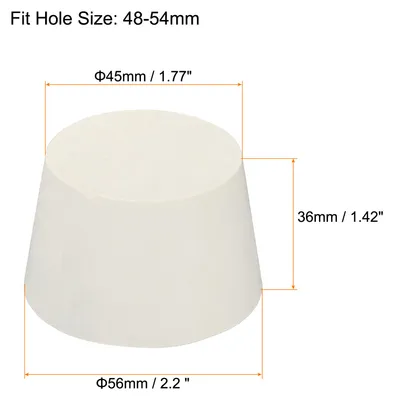 Produktbild von 2Stk Gummi Konisch Stecker 45mm bis 56mm Solid Test Rohre St?psel Stopfen Wei? fš¹r Lab Haus