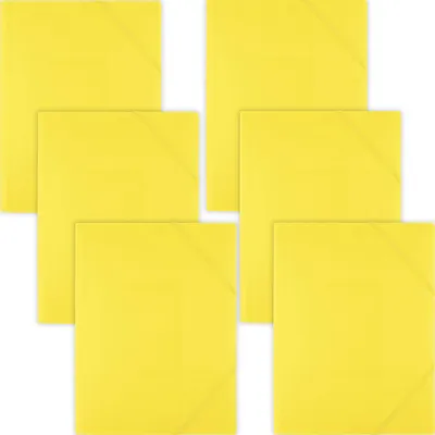 Obrázek produktu pro Odkládací mapa s 3 klopami, PVC, s gumičkou, žlutá, formát A4, 6 kusů