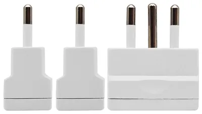 Productafbeelding van Orbit Electronic Reisstekker EU-Italië - Type C/E/F naar L - Ongeaard - 2.5A - 600W - Wit - 3 stuks