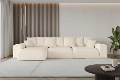 Produktbild von Ecksofa mit Schlaffunktion und Bettkasten ESKAR-L2 - 364x176x72 cm Beige - Corner Sofa Bett Eckcouch Couch L-Form Schlafcouch Ausziehbar Wohnlandschaft Schlafsofa Cauchsofa