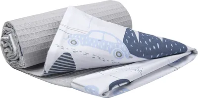 Produktbild von Babydecke für babys Baumwolle Waffle, 75x100, Retro-Autos