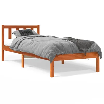 Image de vidaXL Lit en bois massif sans matelas pin brun cireux 90x190 cm