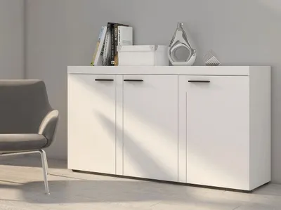 Obrázek produktu pro Široká komoda s dvířky THISE - bílá