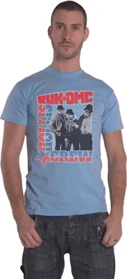 Produktbild von Run DMC - "Hollis Crew" T-Shirt für Herren/Damen Uni RO3450 (XXL) (Himmelblau)