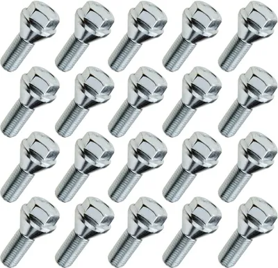 Immagine prodotto di 20x bullone ruota testa piatta, M12x1,25, lunghezza filettatura: 24 mm, collare conico, SW17