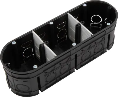 Image de Boîtier encastré massif, 3 compartiments, 3x Ø 60 mm, profondeur d'encastrement 63 mm