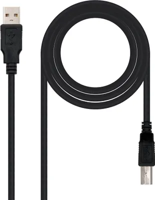 Productafbeelding van USB-kabel NANOCABLE AIEACI0014 10.01.0103BK, type A-B, voor printers