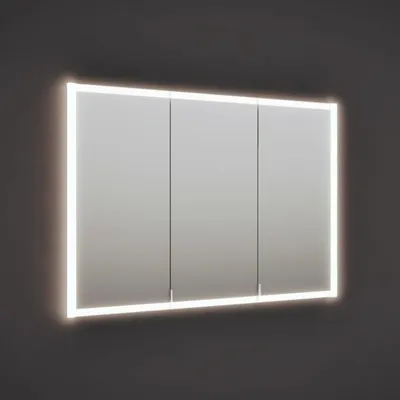 Produktbild von burgbad rl20 Spiegelschrank 121 cm, mit Klarglas Lichtrahmen für Wandeinbau