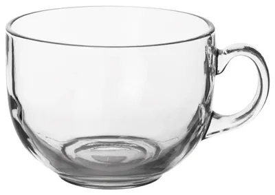 Image de Verre à thé et à café - Tasse en verre avec anse - 650 ml -  LFGB