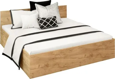 Obrázek produktu pro Kondela Manželská postel s kovovým roštem Doli 180x200 cm - dub craft zlatý
