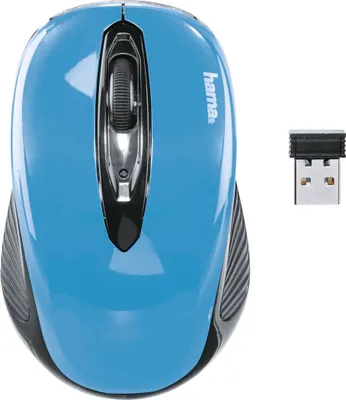 Produktbild von Hama Optische Funkmaus AM-7300 Schwarz/Himmelblau