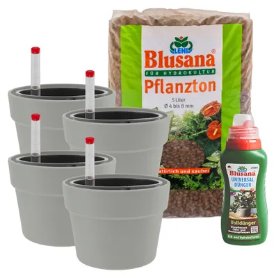 Produktbild von LENI Hydrokultur Komplett-Set mit Blumentopf Kulturtopf Wasserstandsanzeiger und Zubehör Hydrokultursystem Outdoor Indoor