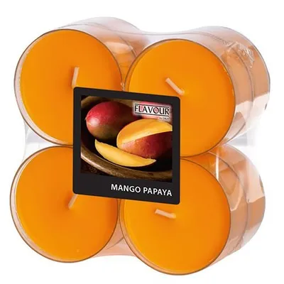 Produktbild von 48 Flavour by GALA Maxi Duftlichte Ø 59 mm · 24 mm pfirsich - Mango-Papaya in Polycarbonathülle