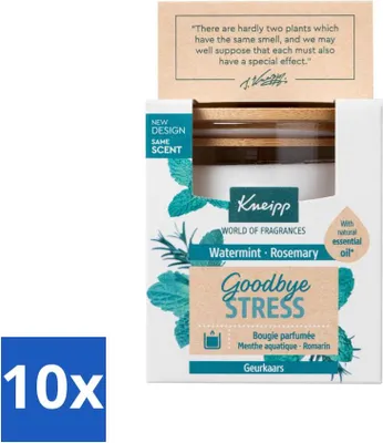 Produktbild von Kneipp - Duftkerze - Stress ade - Wasserminze & Rosmarin - 20 Stunden Brenndauer - Vorteilspack - 10 Stücke